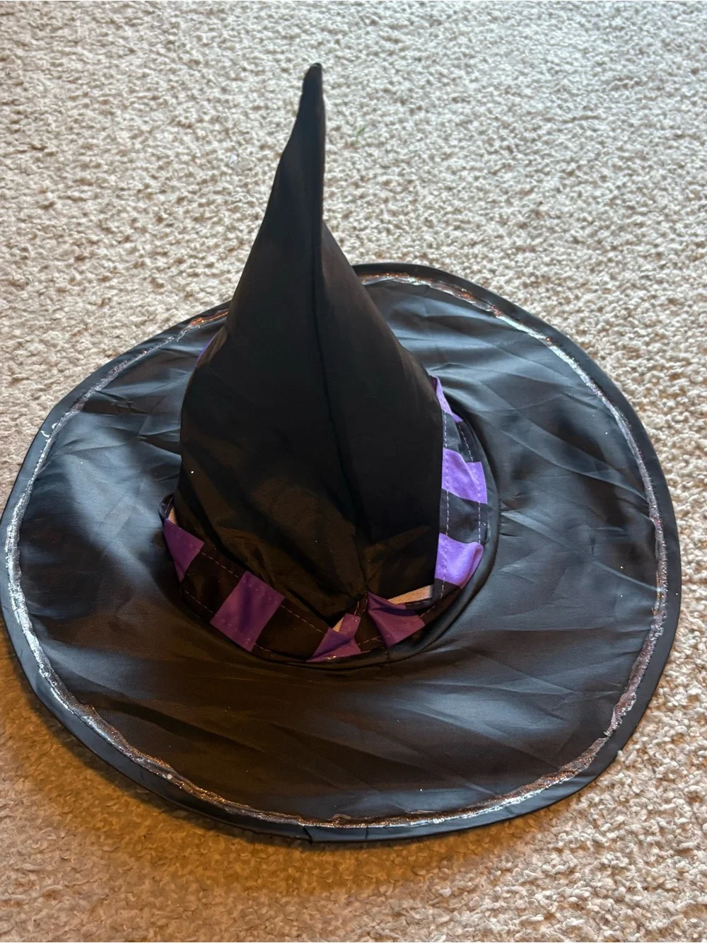 Kids Witch Hat Costume Accessory - Black and Purple Halloween